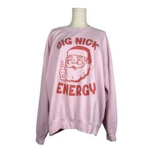 Big Nick Energy Pink Graphic Christmas Sweatshirt XL